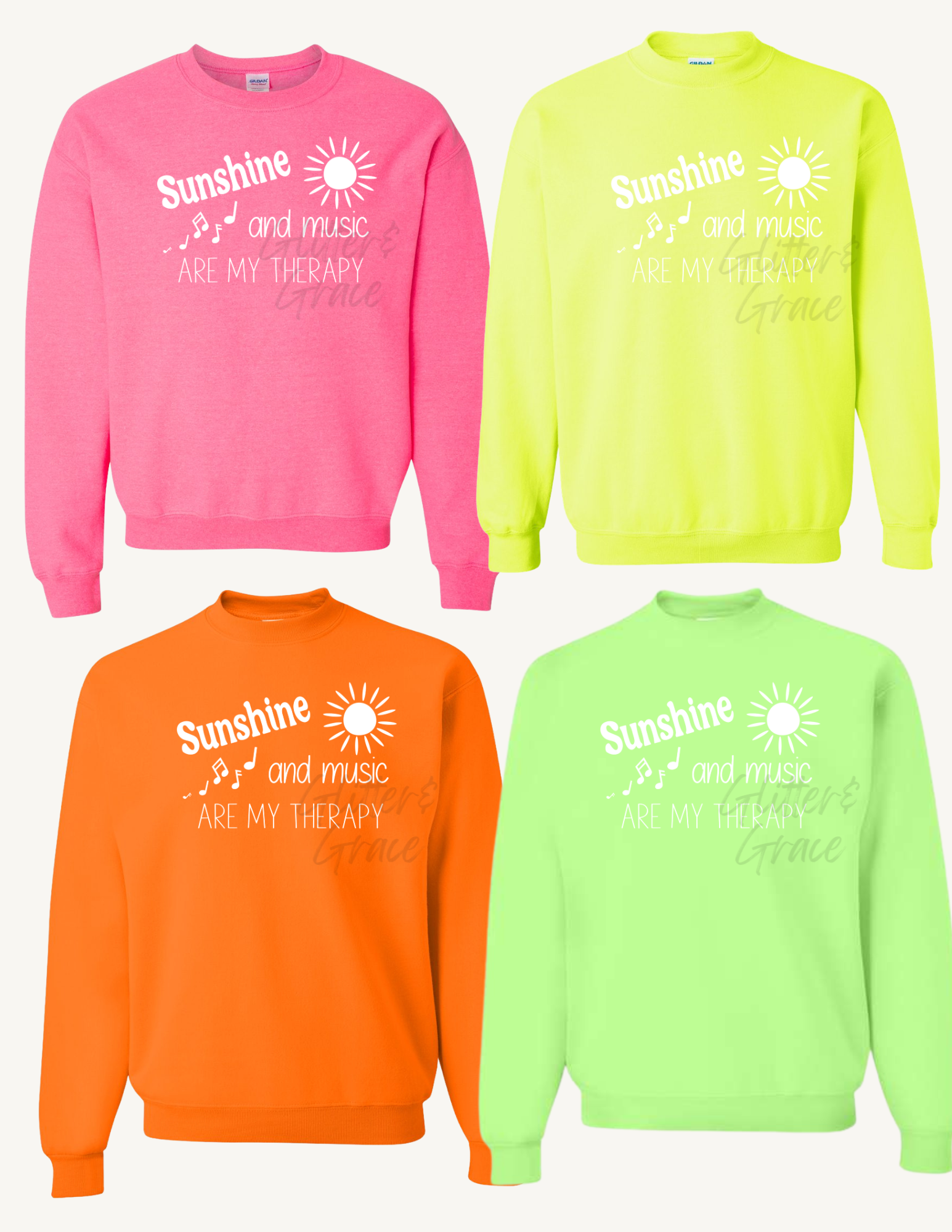 Sunshine & Music are my Therapy Sweatshirt