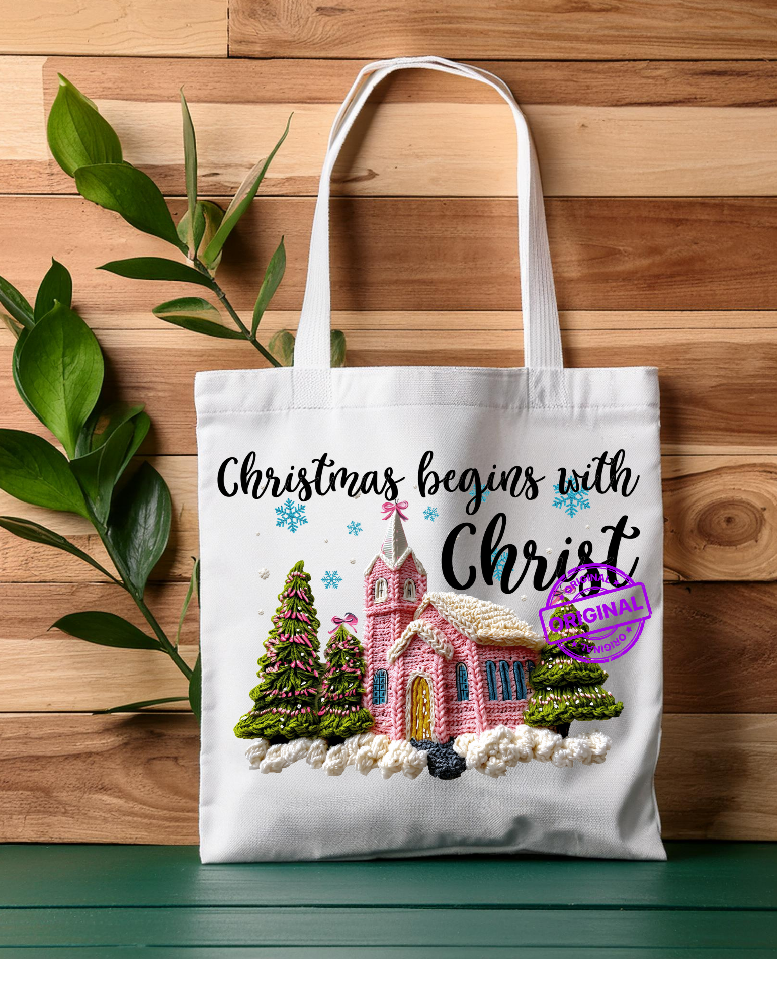 Christmas Church Tote Bag