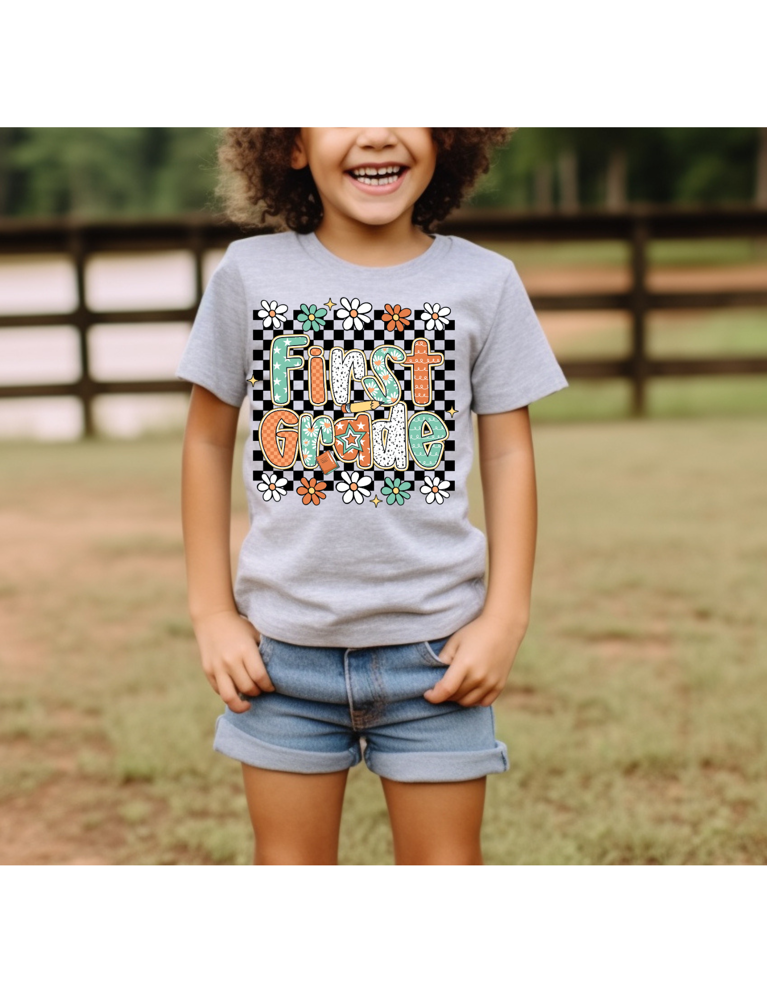 Retro Floral Grade T-shirt