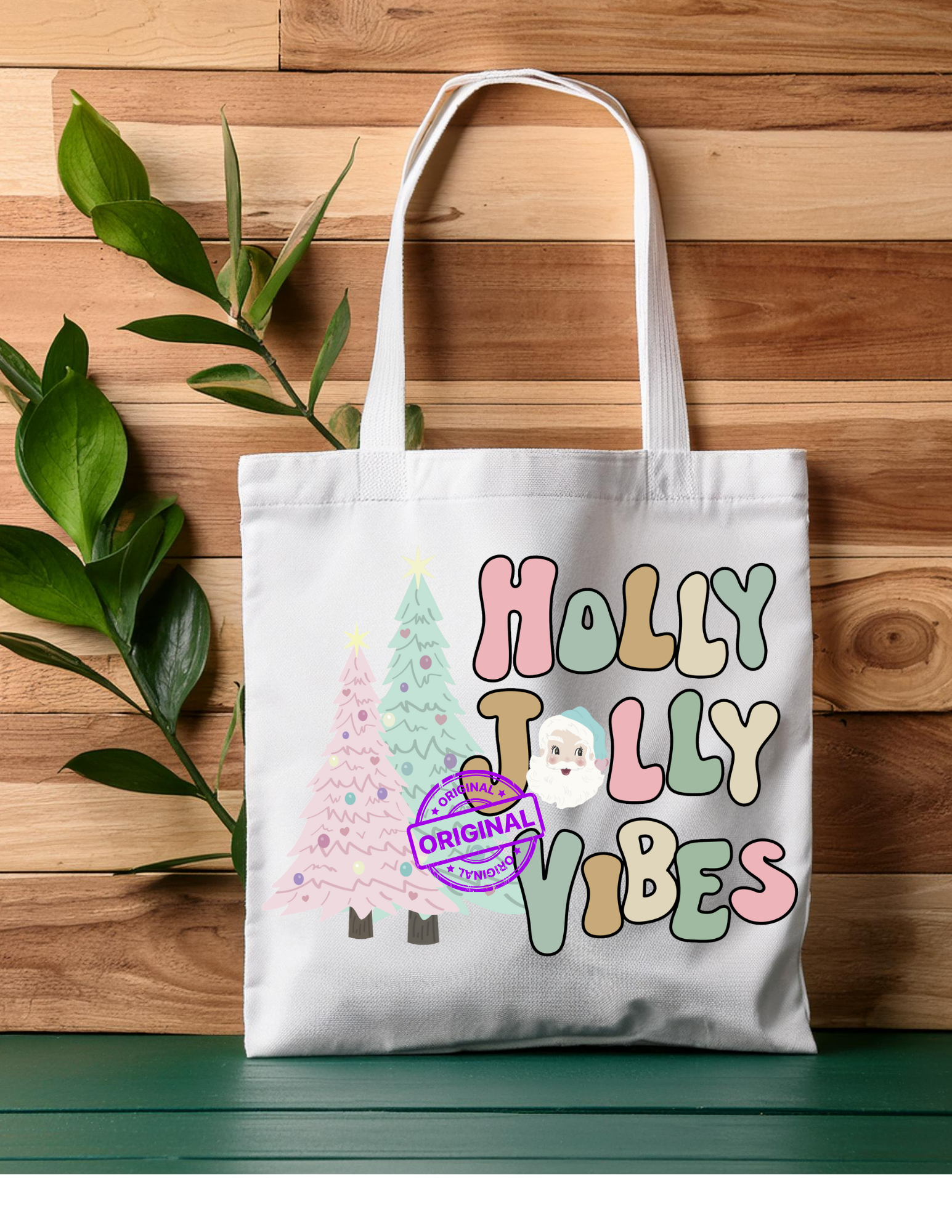 Holly Jolly Vibes Tote Bag