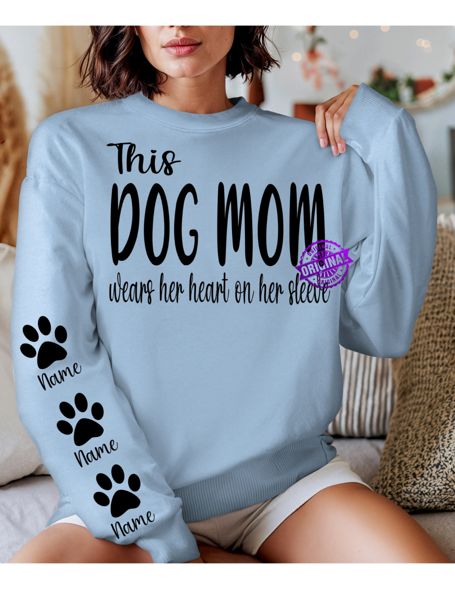 Dog Mom Heart on Sleeve Sweatshirt