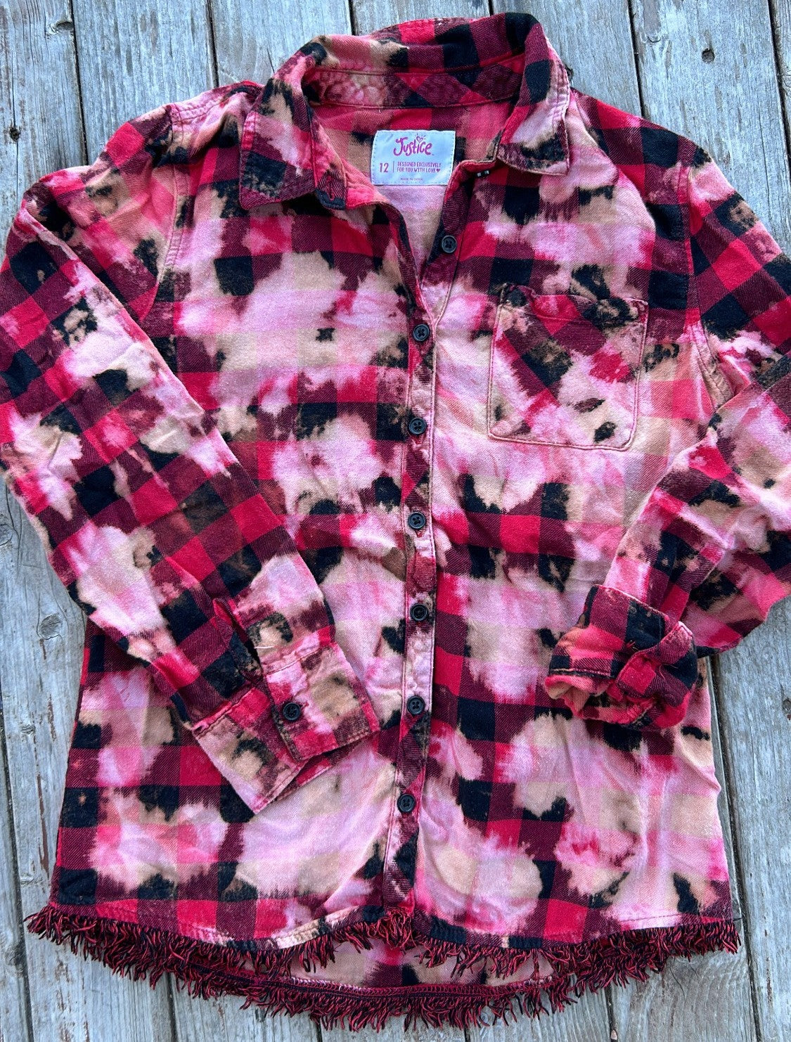 Youth Large (12) Upcycled Bleached Flannel
