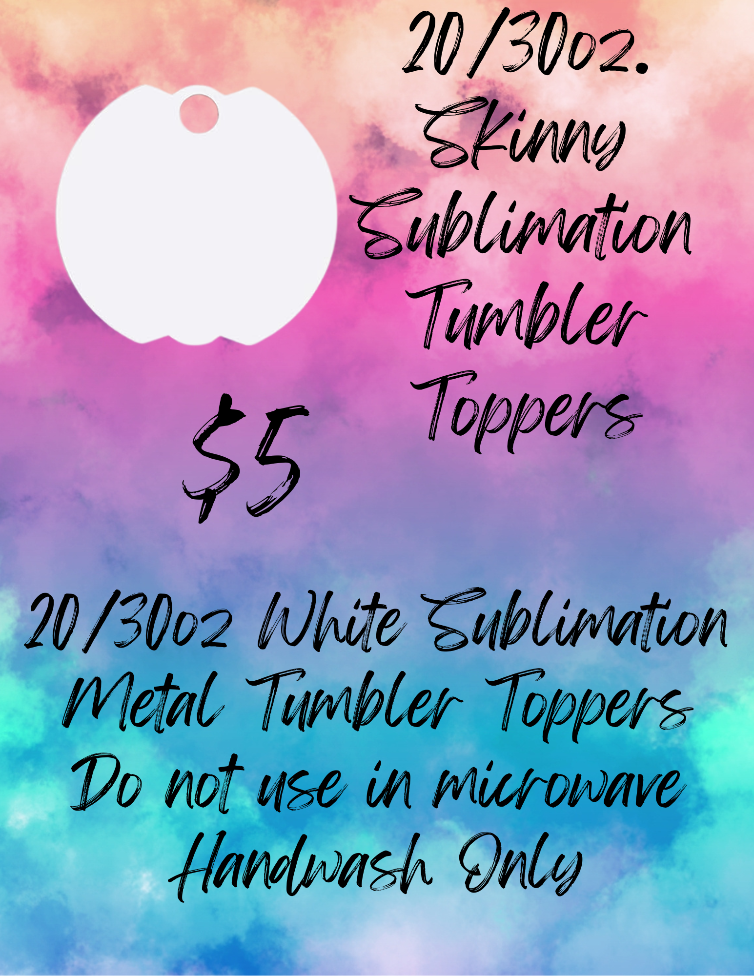 20-30oz Tumbler Toppers (Sublimation)