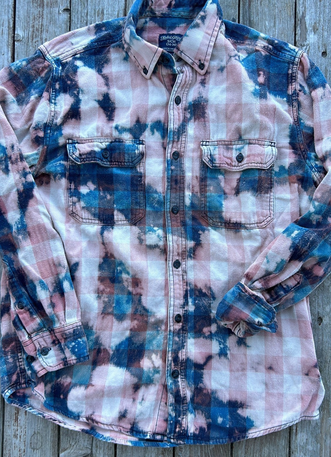 Small Upcycled Bleached Flannel