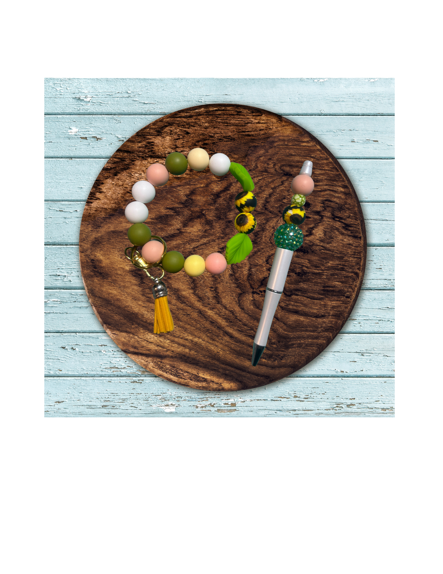 Sunflower Pen & Wristlet Set