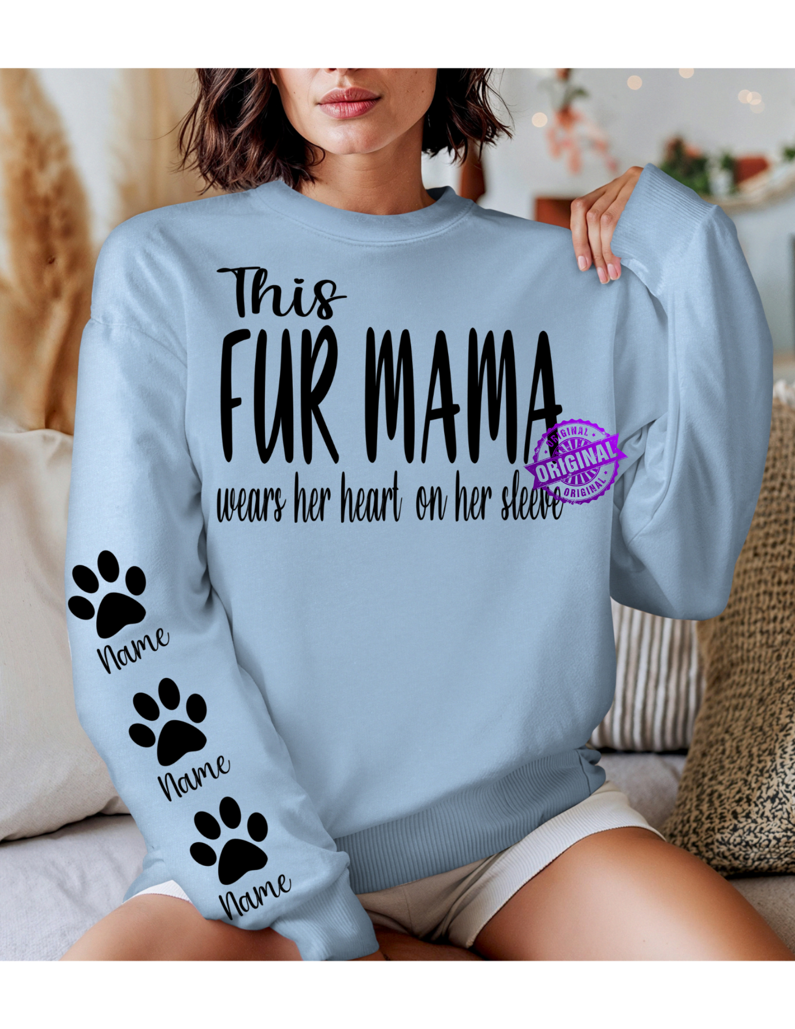 Fur Mama Heart on Sleeve Sweatshirt