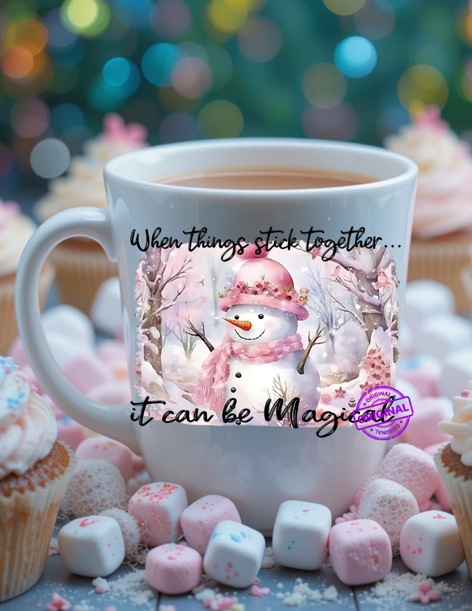 Pink Snowman Coffee Mug