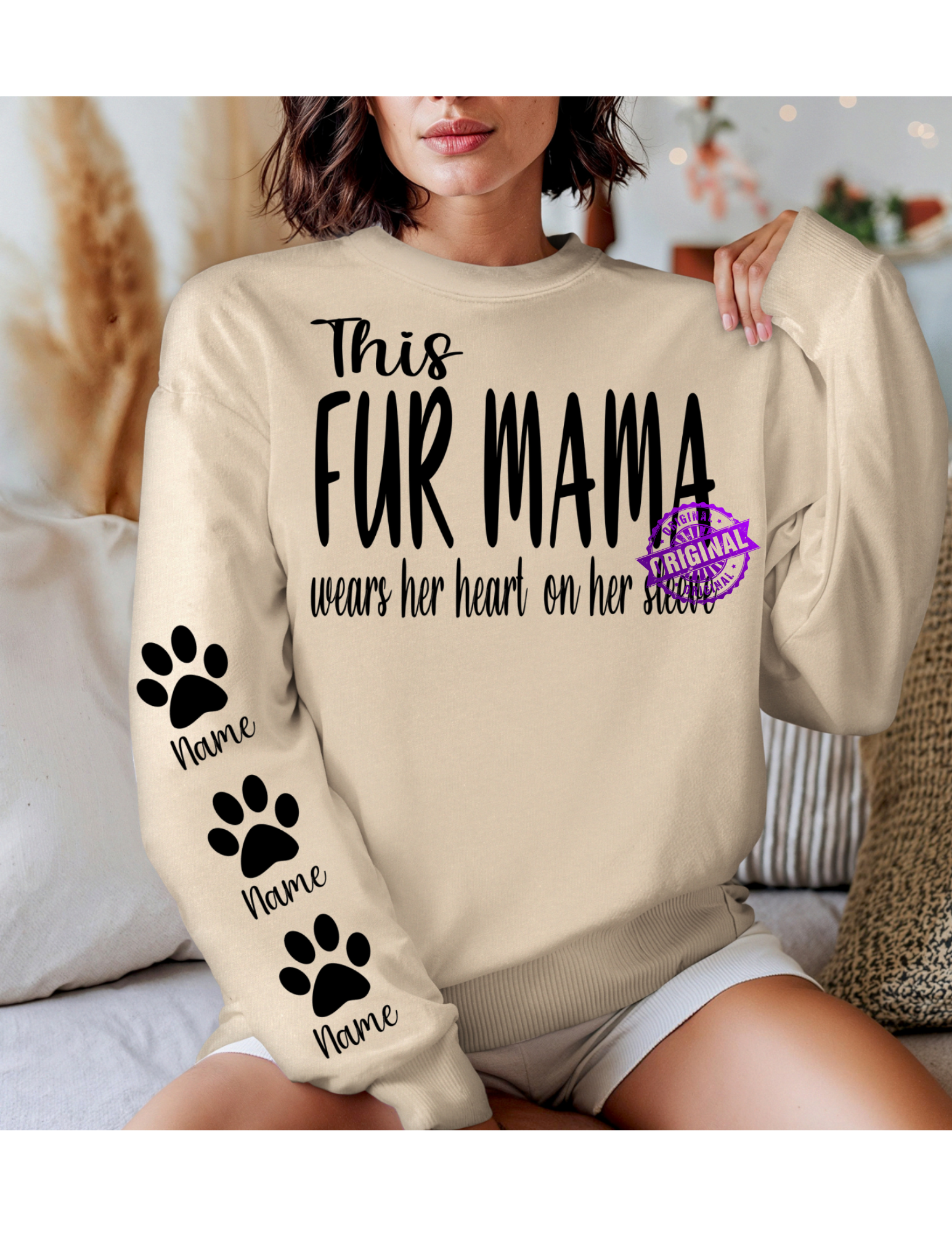Fur Mama Heart on Sleeve Sweatshirt
