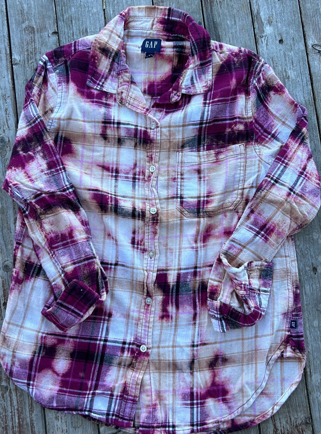 Medium Upcycled Bleached Flannel