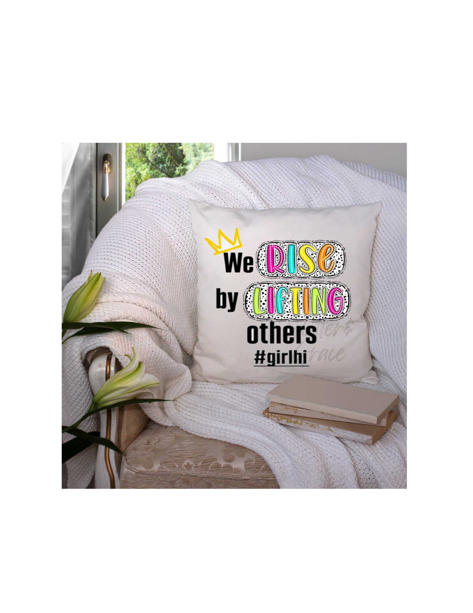 We Rise by Lifting Others Throw Pillow