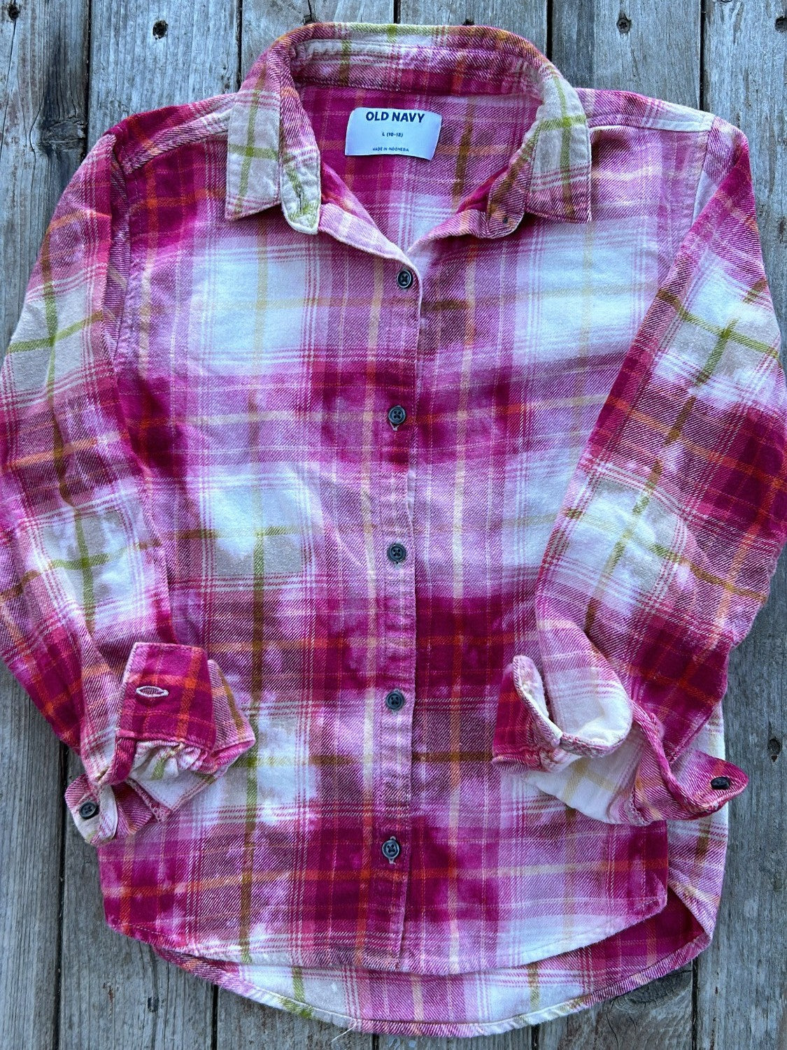Youth Large (10-12) Upcycled Bleached Flannel