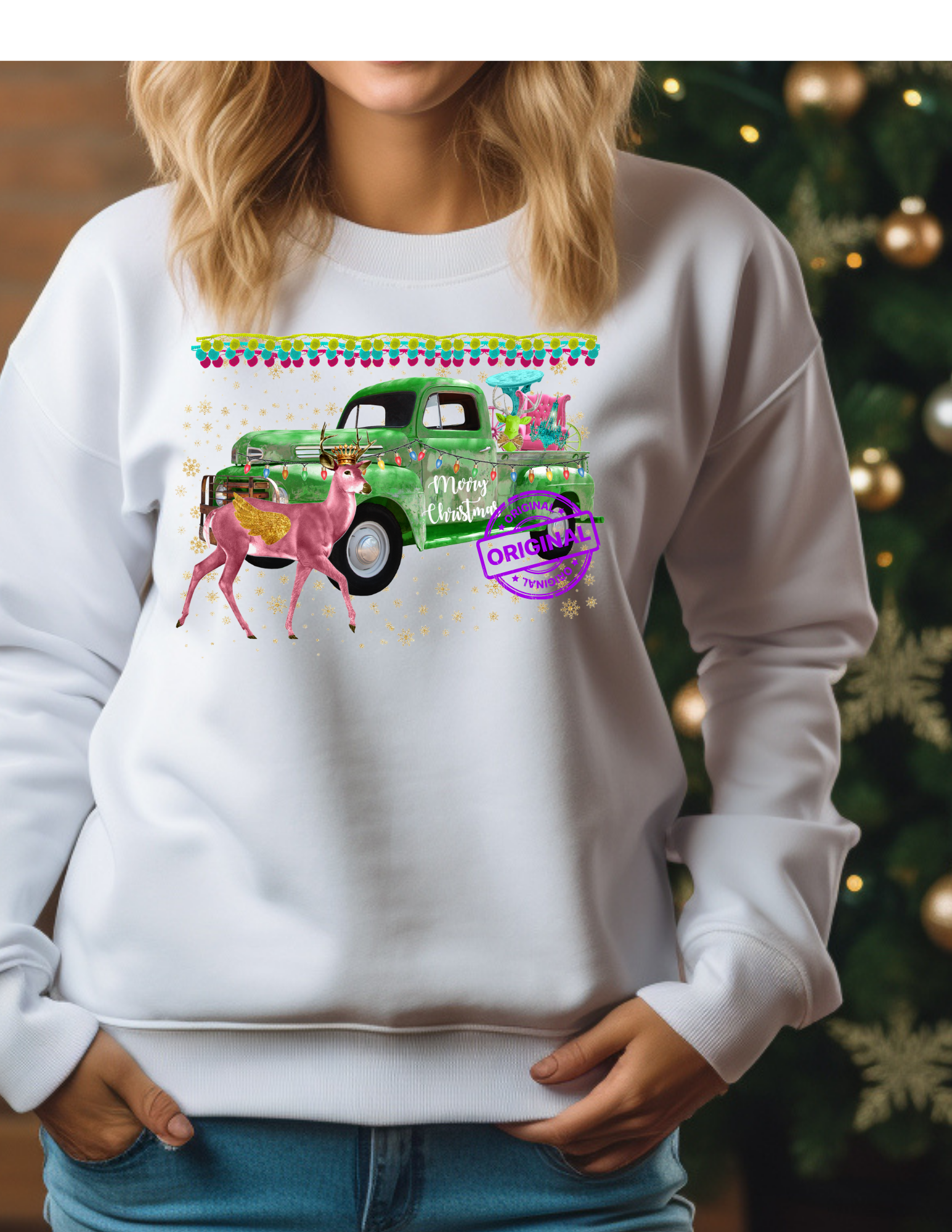 Merry Christmas Deer T-shirt or Sweatshirt