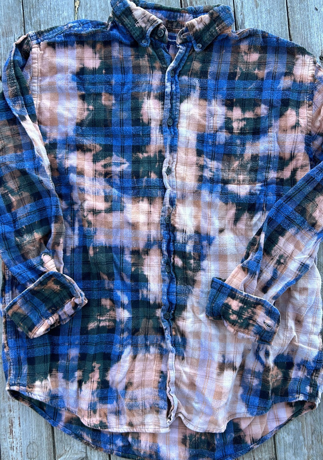 Large Upcycled Bleached Flannel