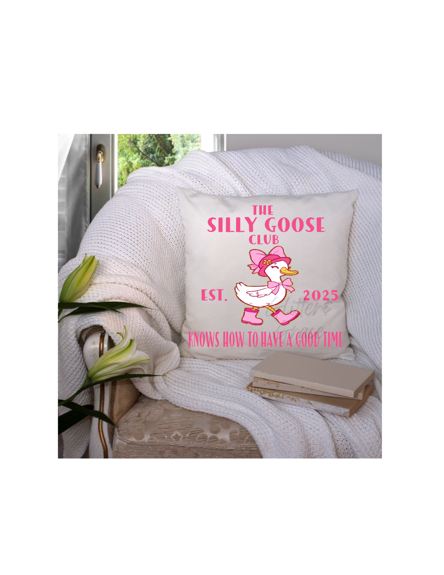 Silly Goose Club Throw Pillow