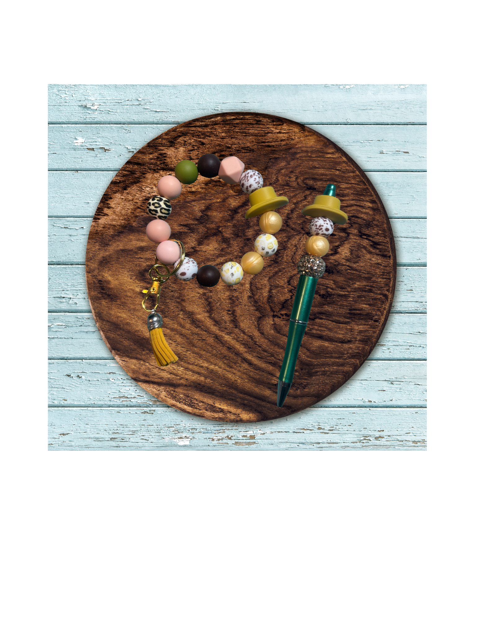 Mustard Western Pen & Wristlet Set