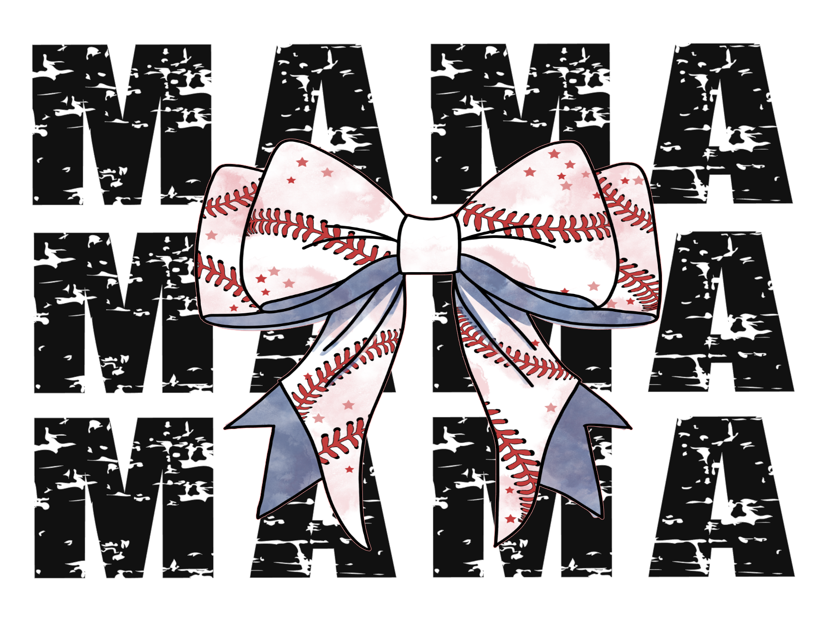 #413 Baseball MAMA with Bow(can me any name)