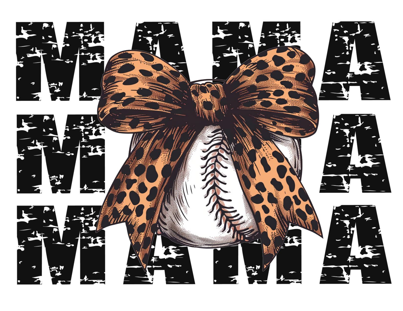 #441 Baseball Mama Leopard Bow(can me any name)
