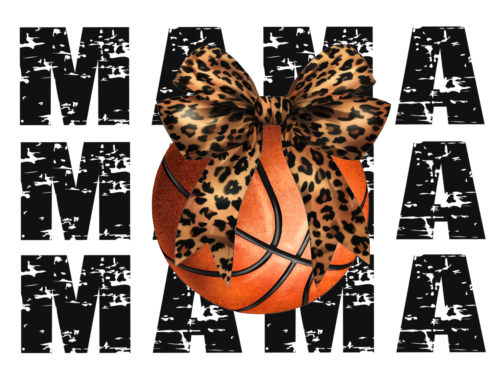 #460 Basketball Mama Stacked with Bow (can me any name)