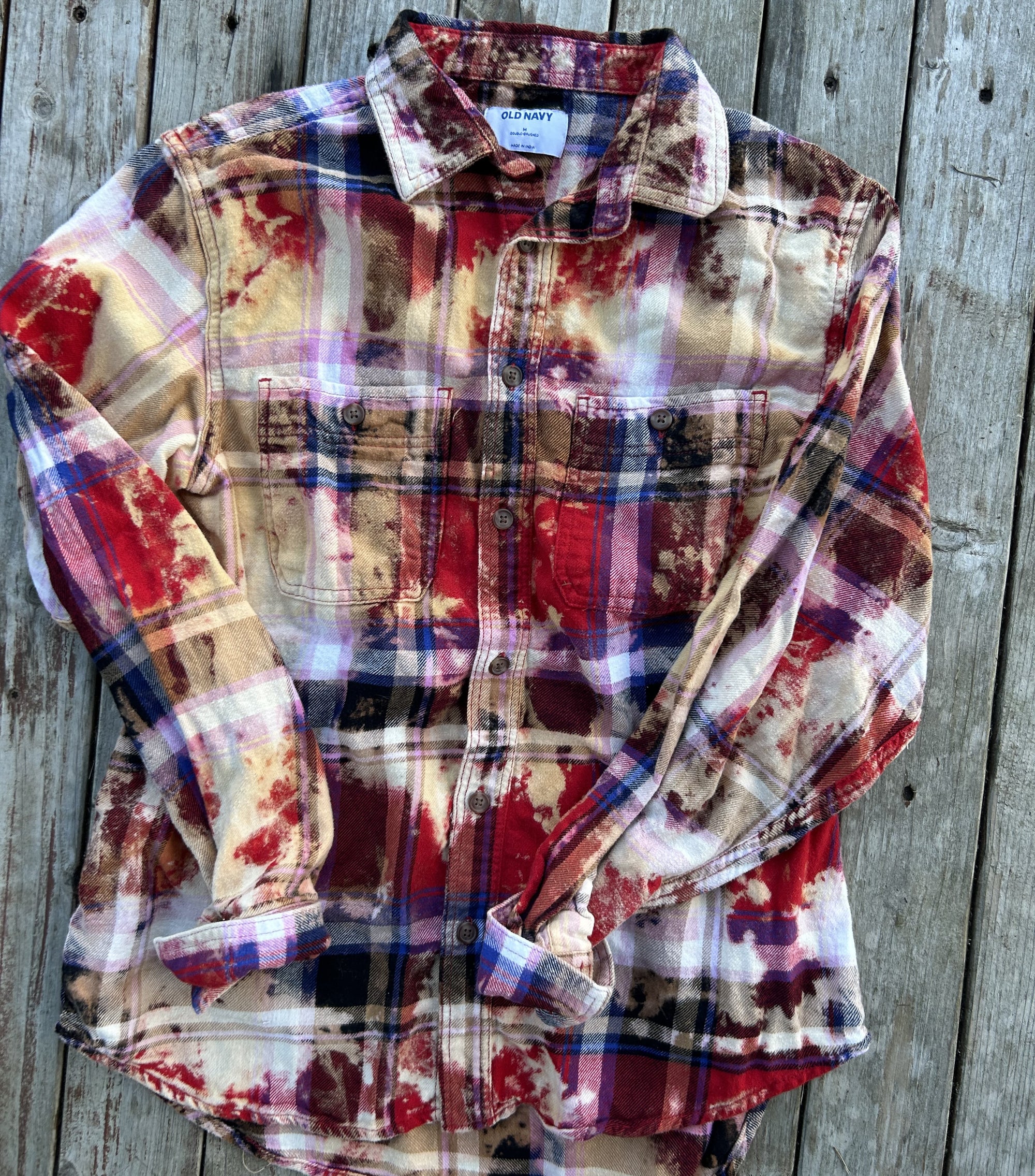 Medium Upcycled Bleached Flannel