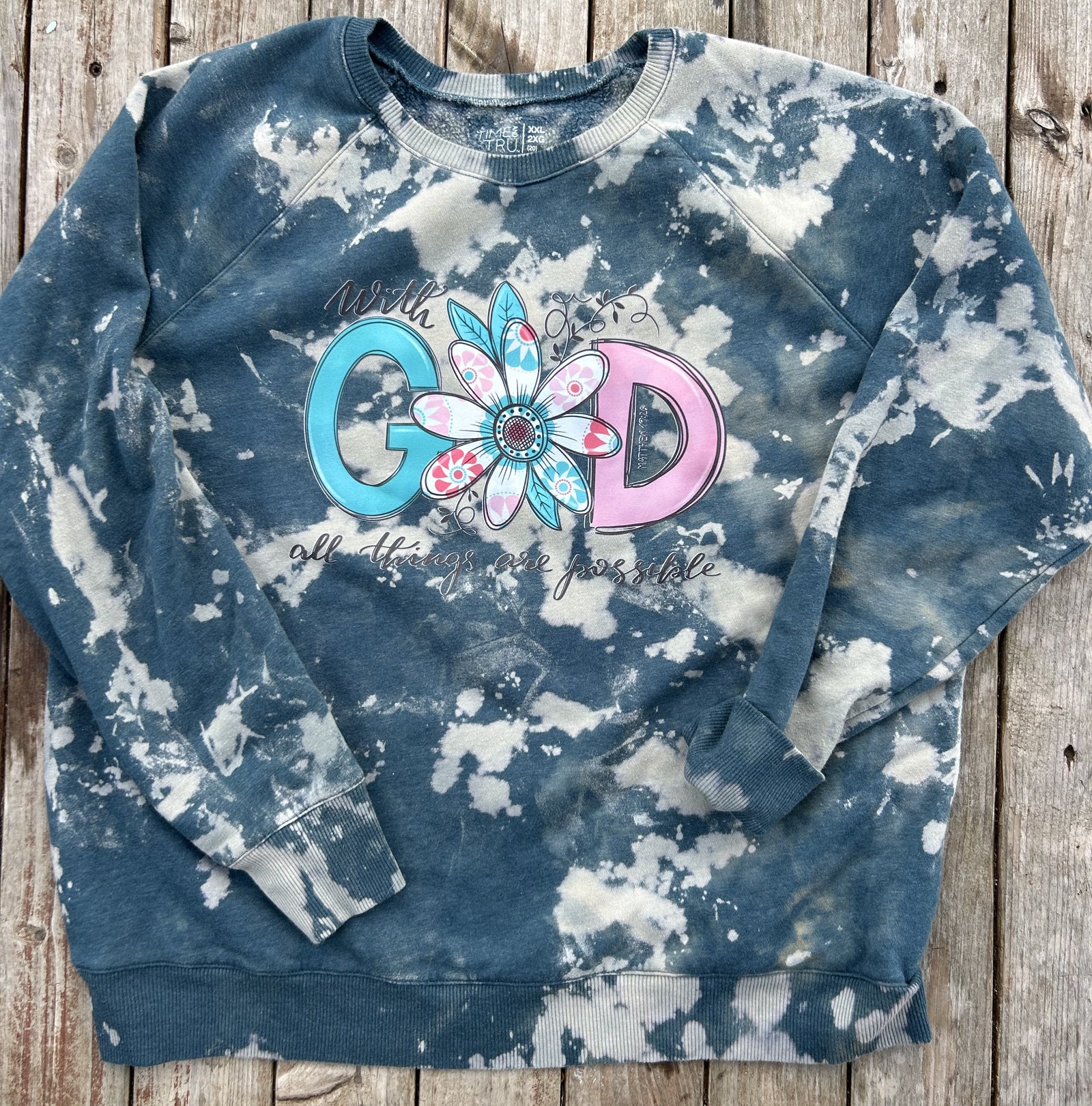 2X Upcycled Bleached Sweatshirt (fits like XL)