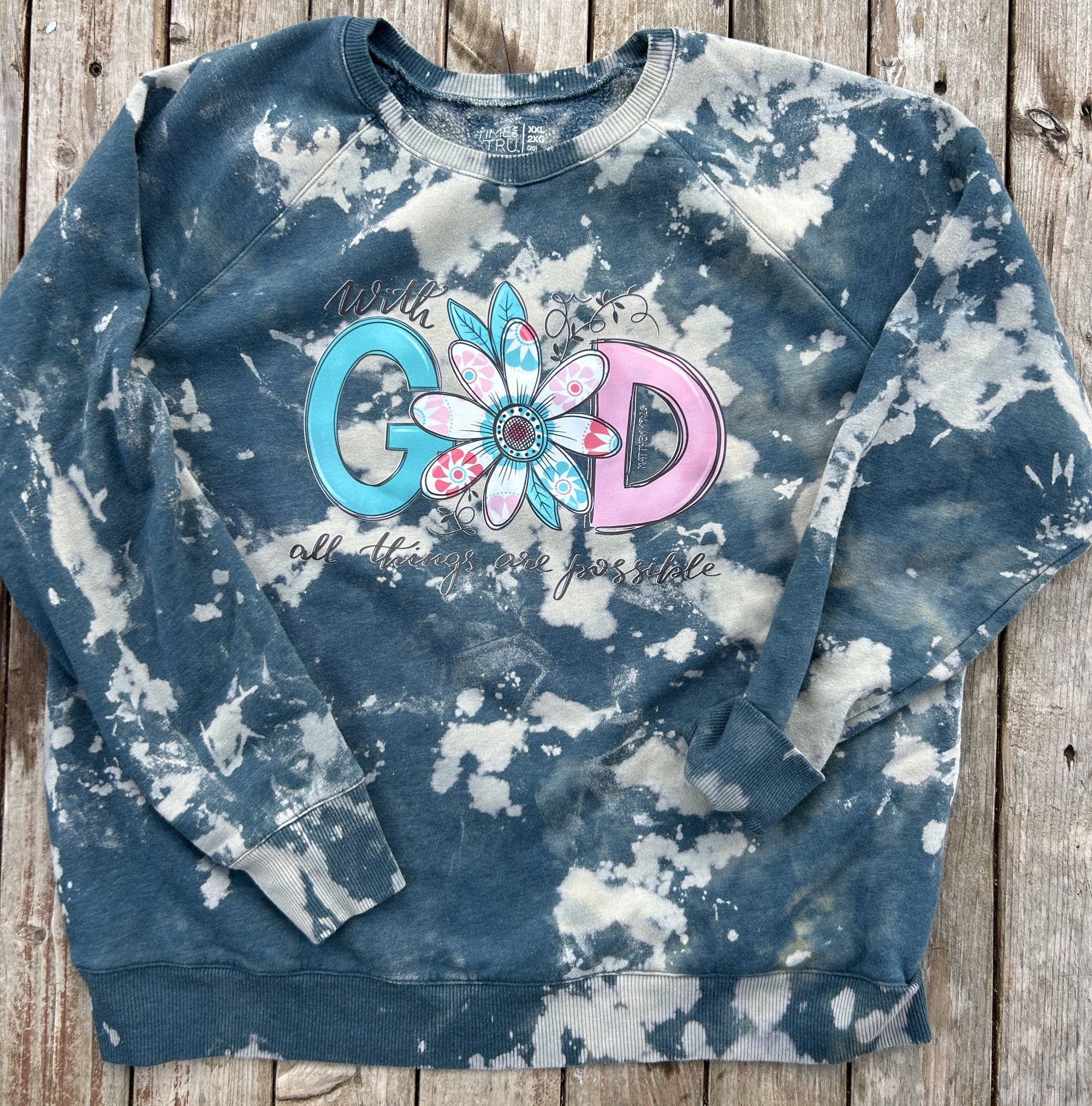 2X Upcycled Bleached Sweatshirt (fits like XL)