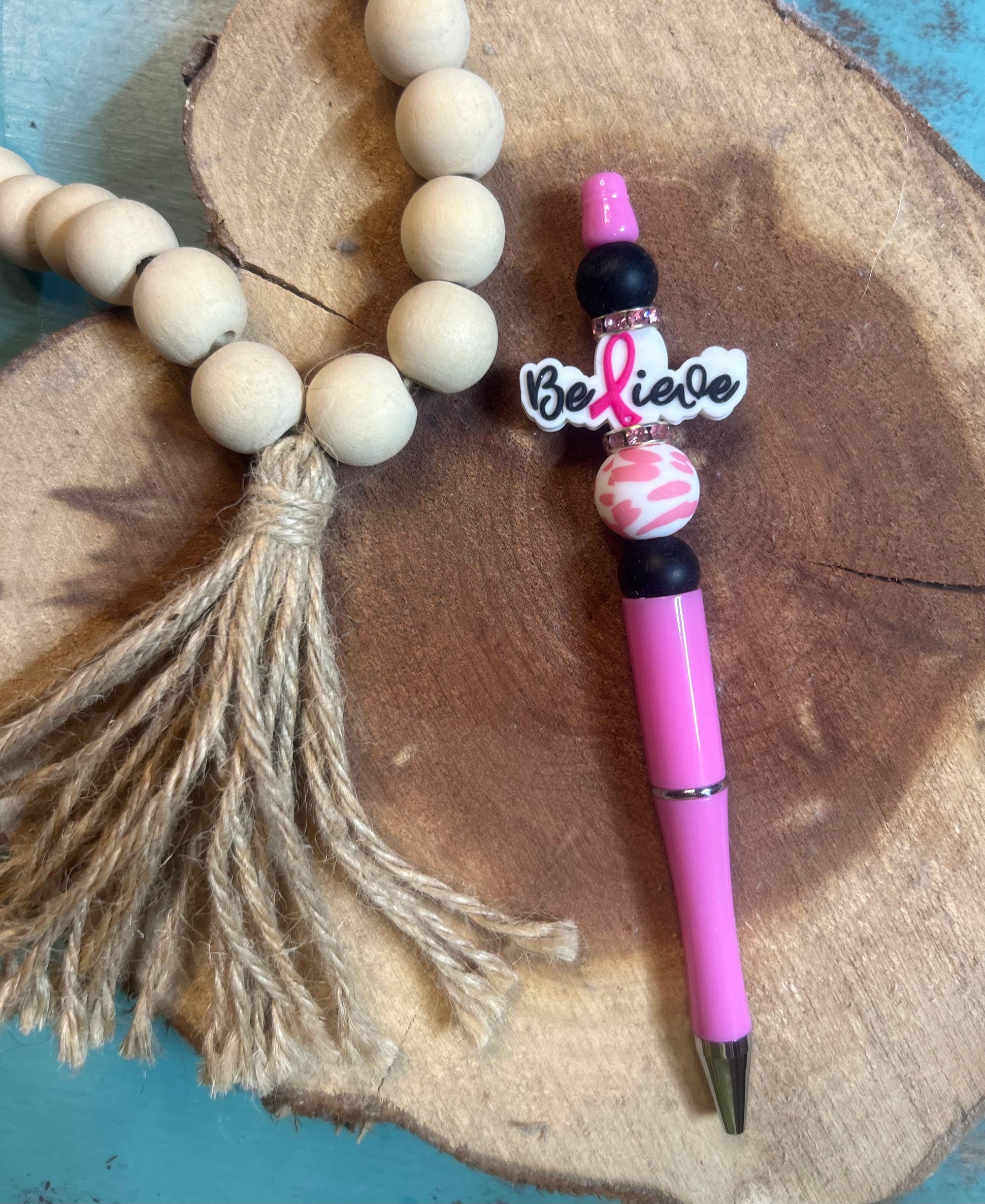 Pink Solid Pen Believe Breast Cancer