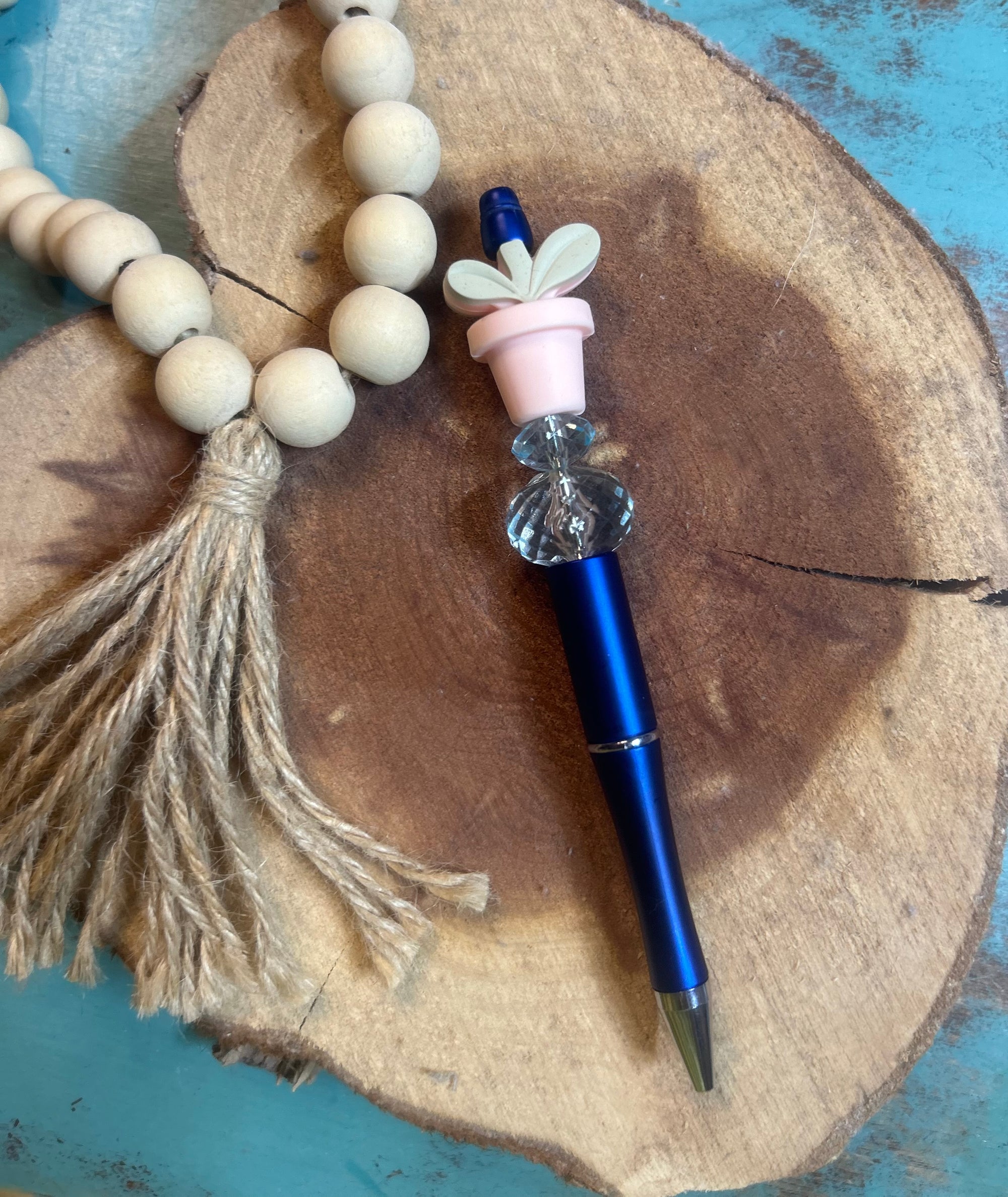 Metallic Blue Plant Pen