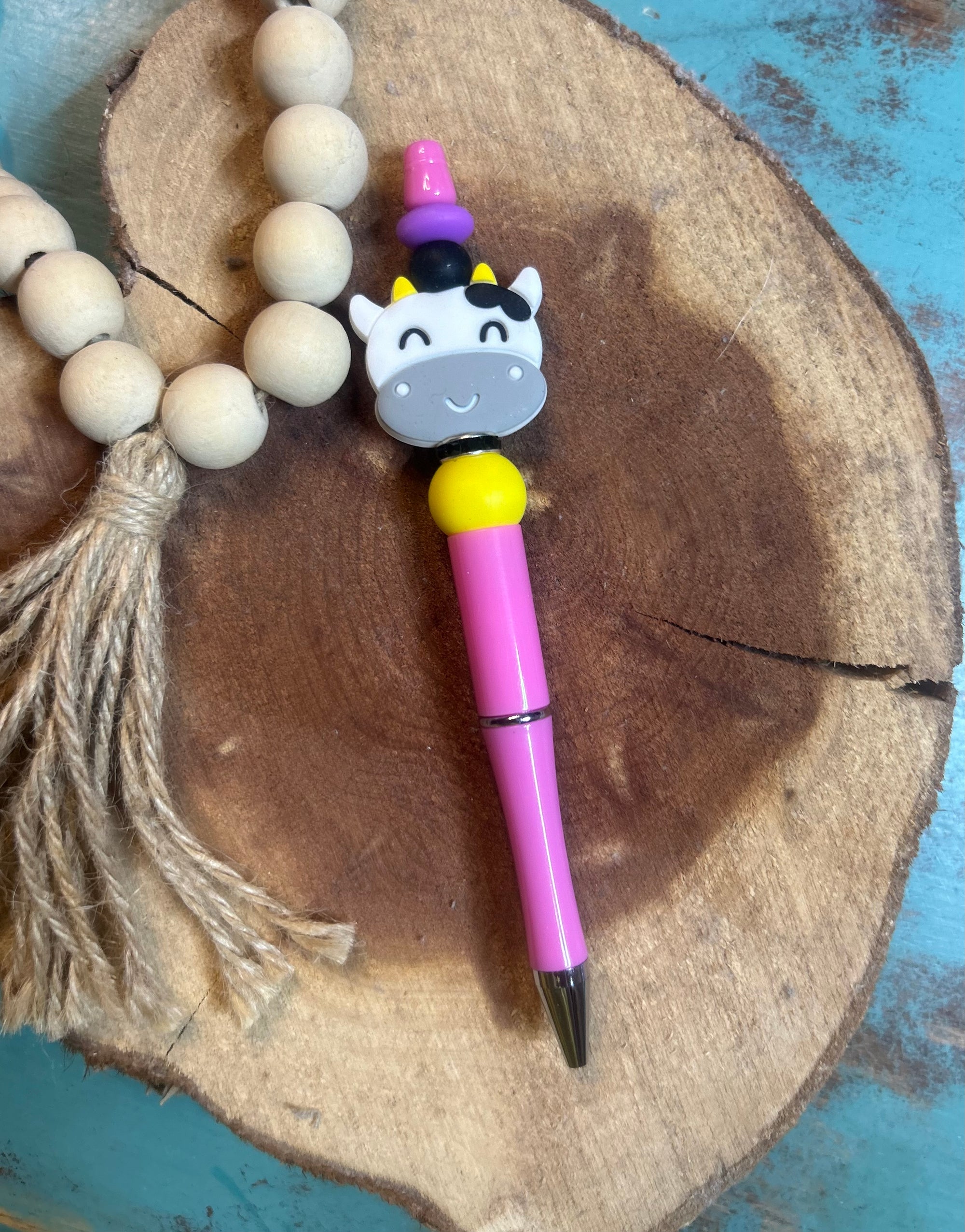 Pink Solid Pen Cow
