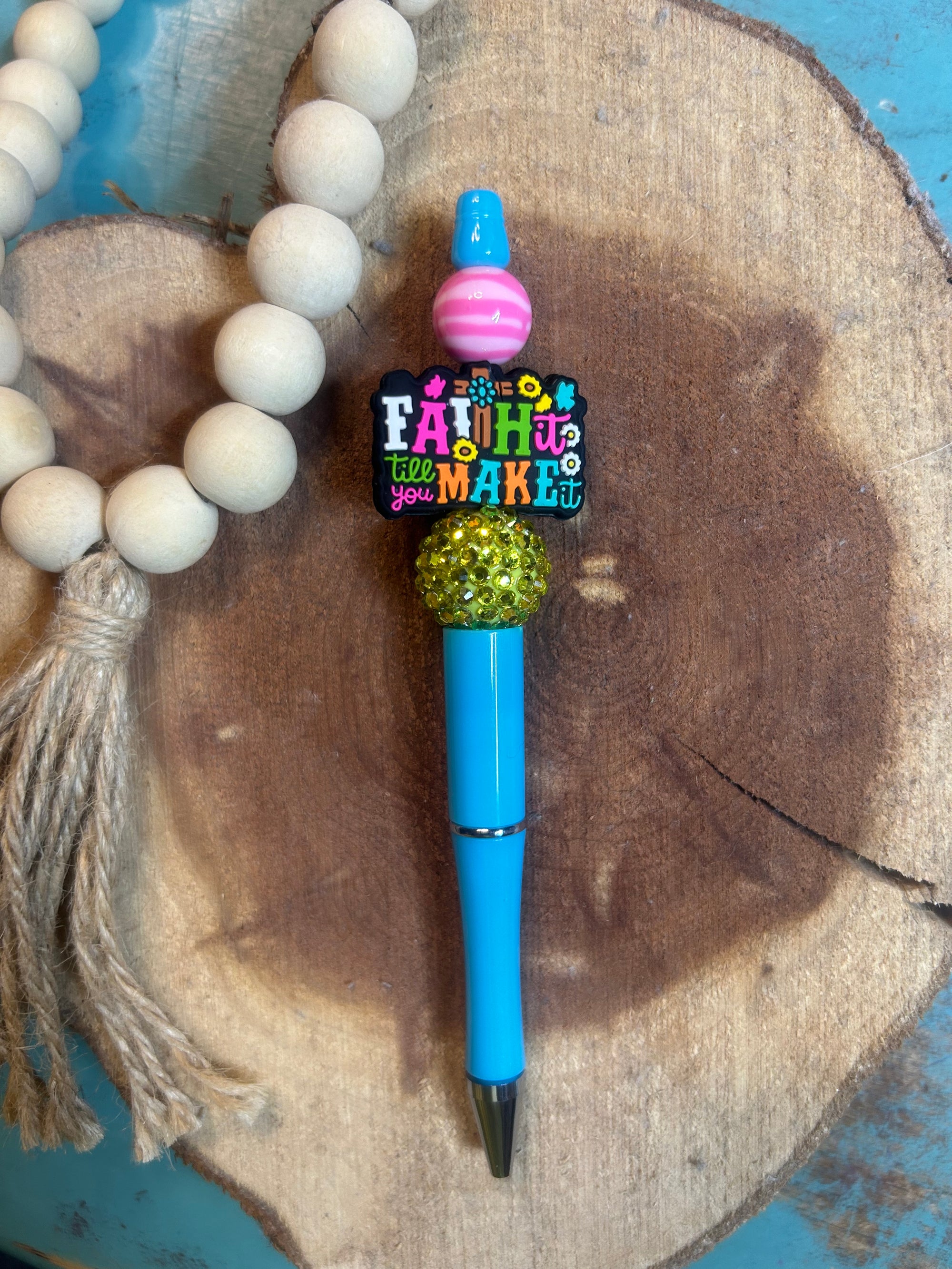 Light Blue Solid Pen Faith it til you Make it