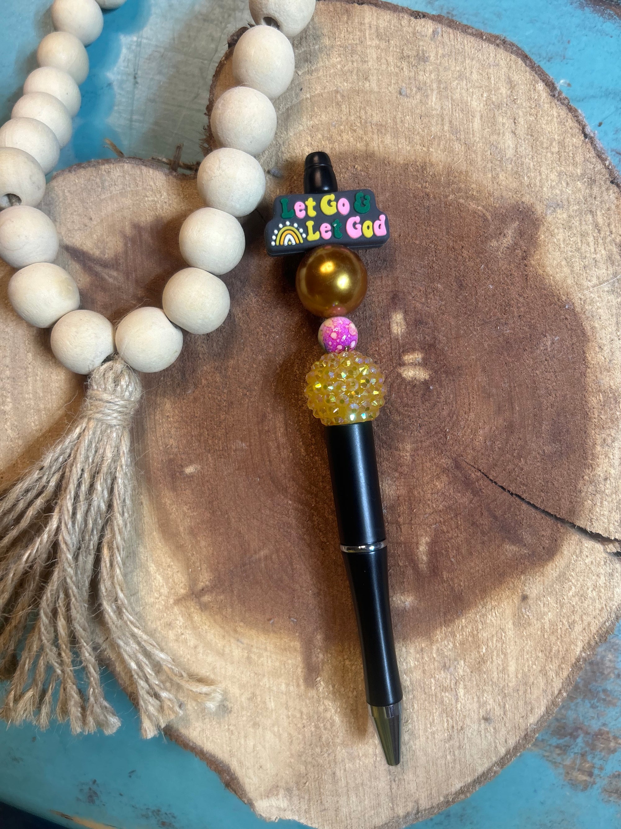 Black Solid Pen Let Go & Let God