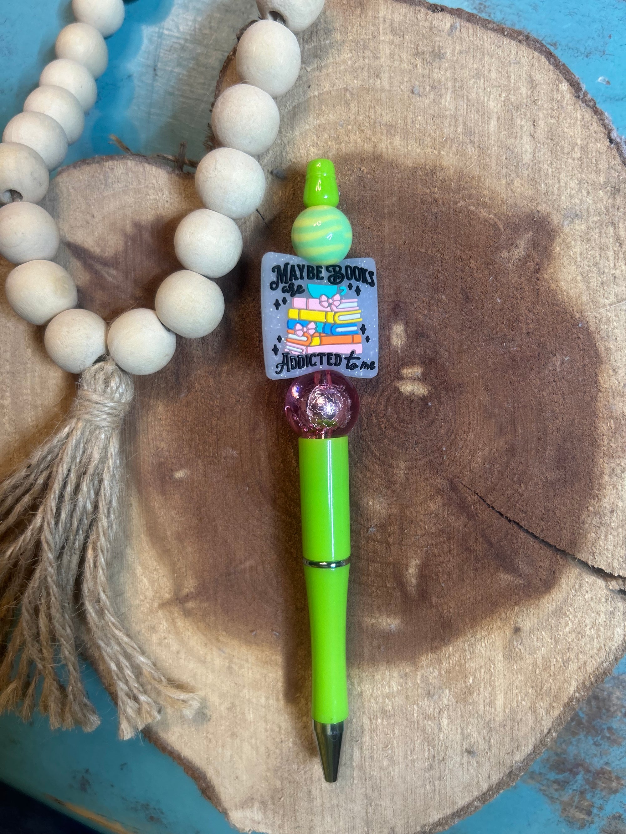 Lime Green Solid Pen Maybe books are addicted to me