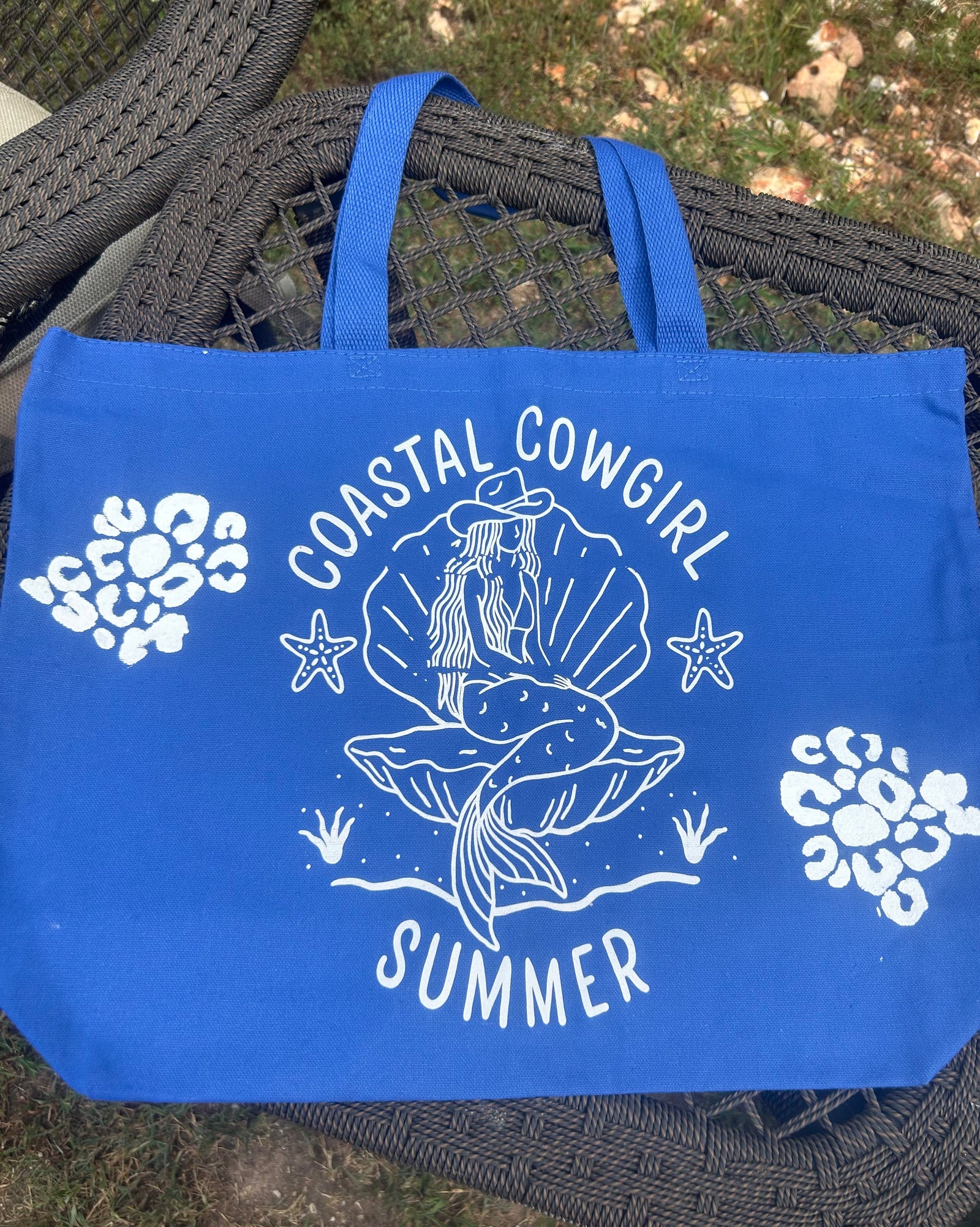 Royal Blue Tote Bag Coastal Cowgirl Summer
