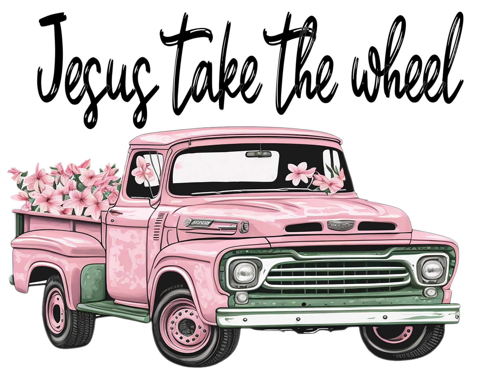 #303 Jesus Take the Wheel (Pink Truck)