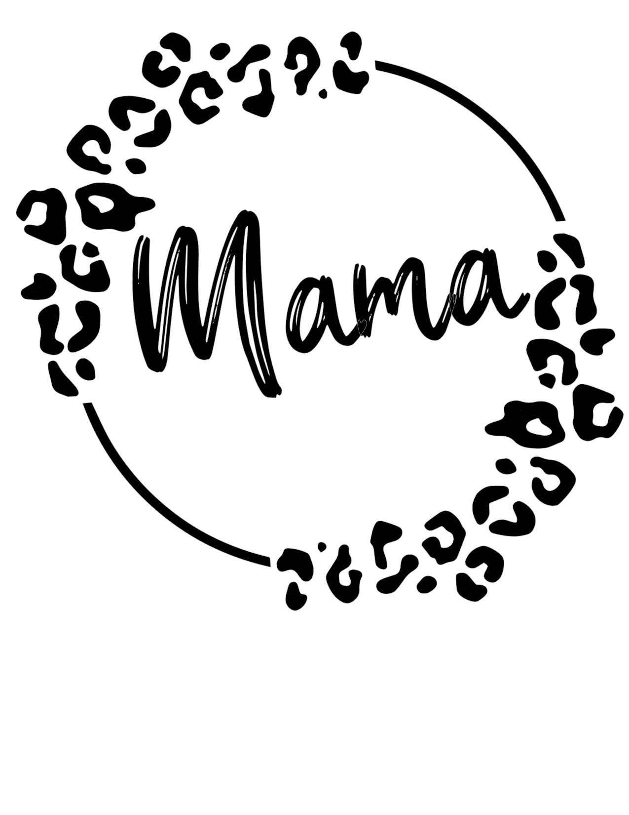 #520 Mama leopard circle frame