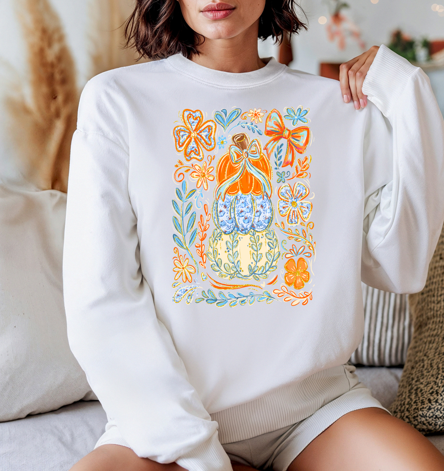 Blue & Orange Pumpkin Stack