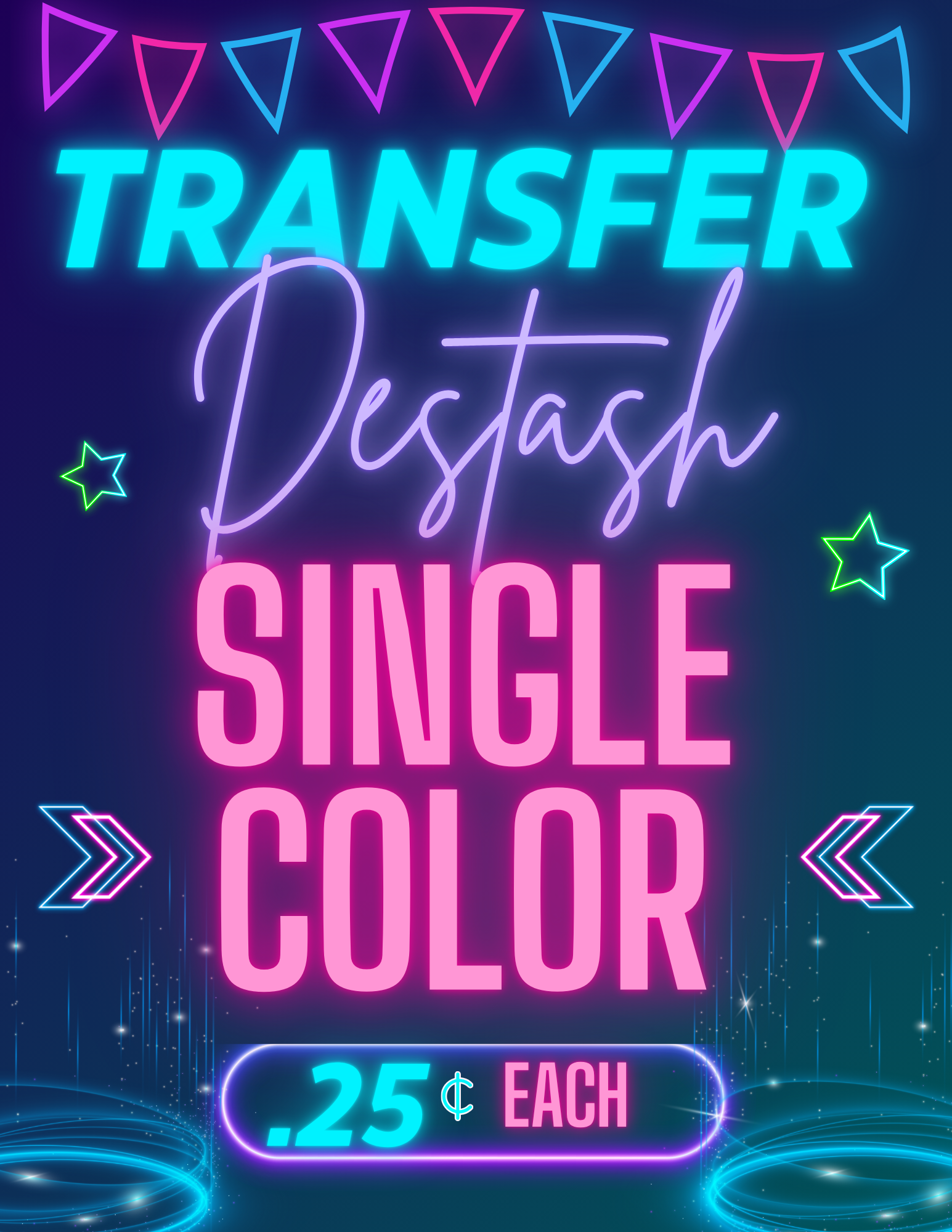 Single Color Screen Print Transfers