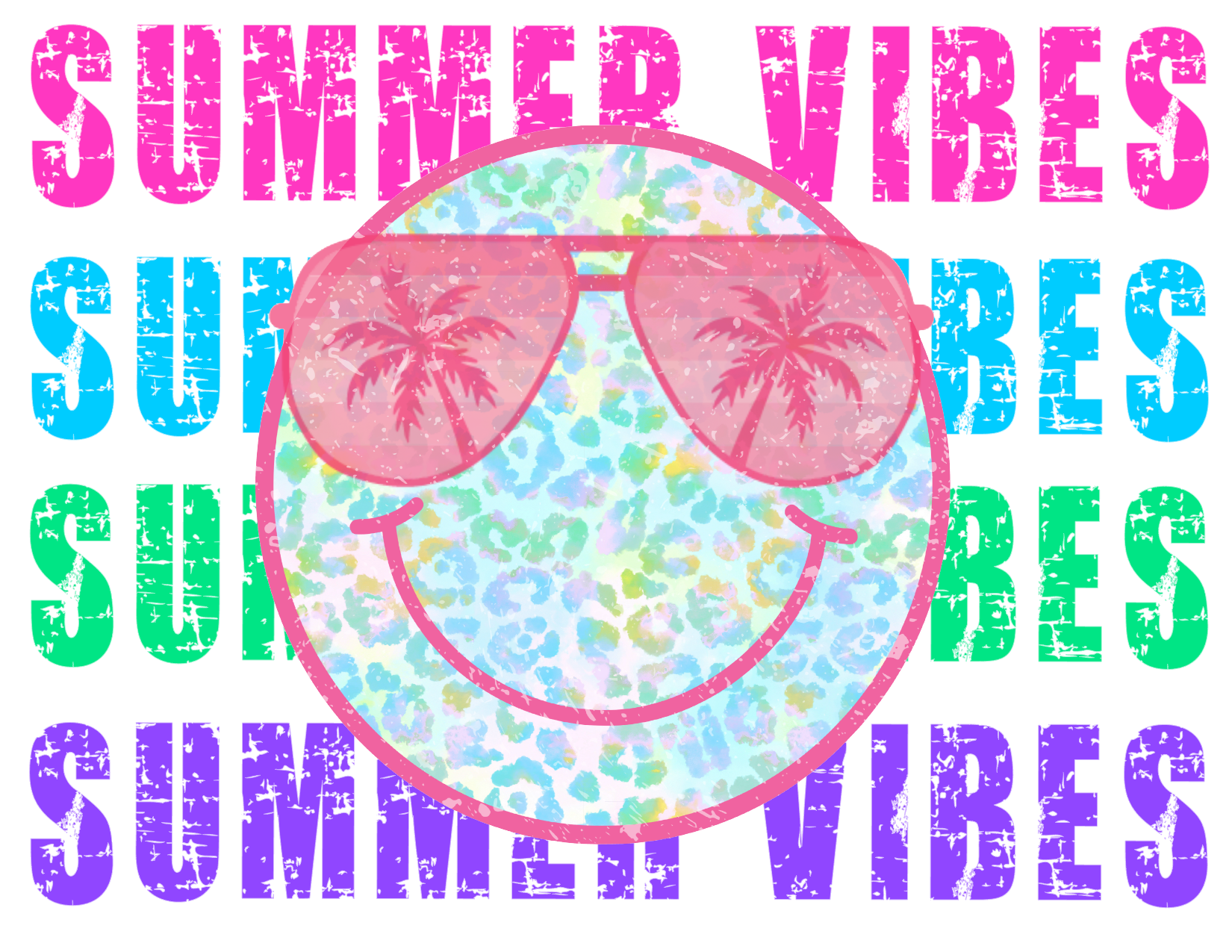 #453 Summer Vibes Stacked with Smiley Face