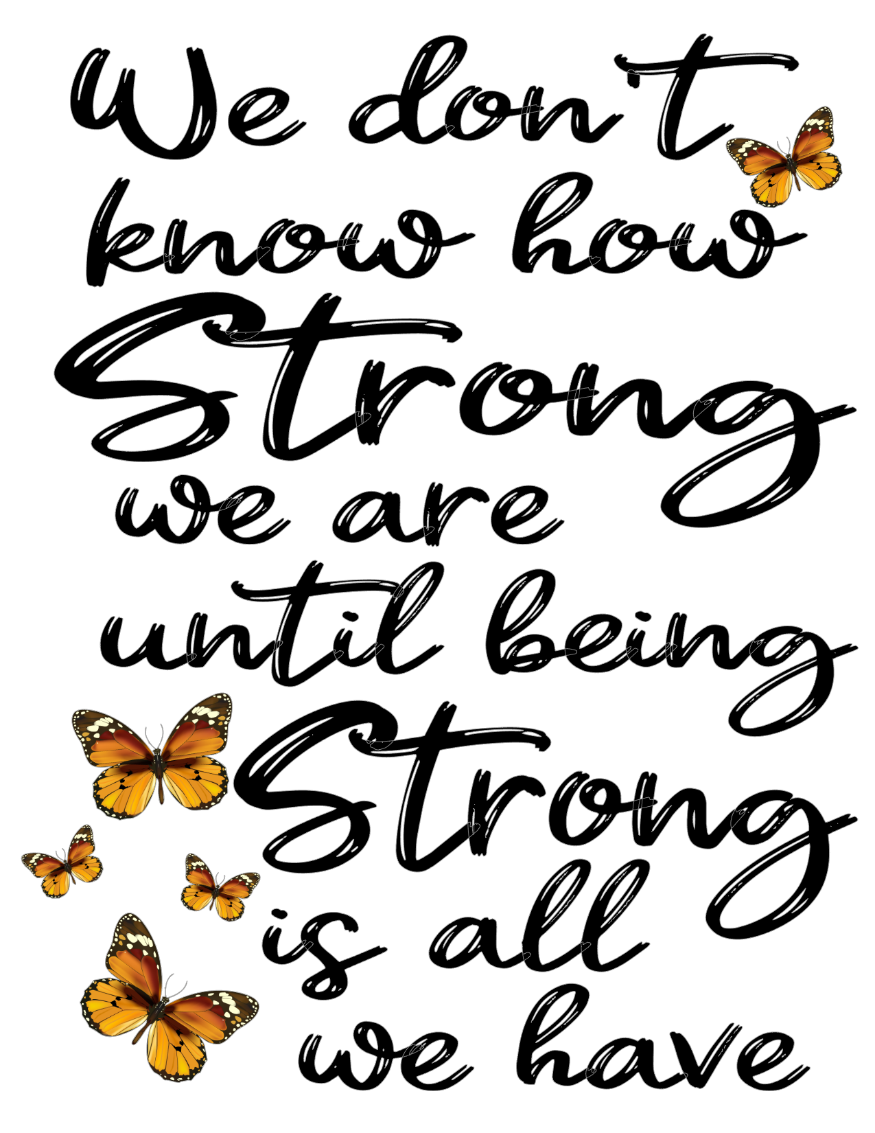 #365 We don't know how Strong we are until being Strong us all we have