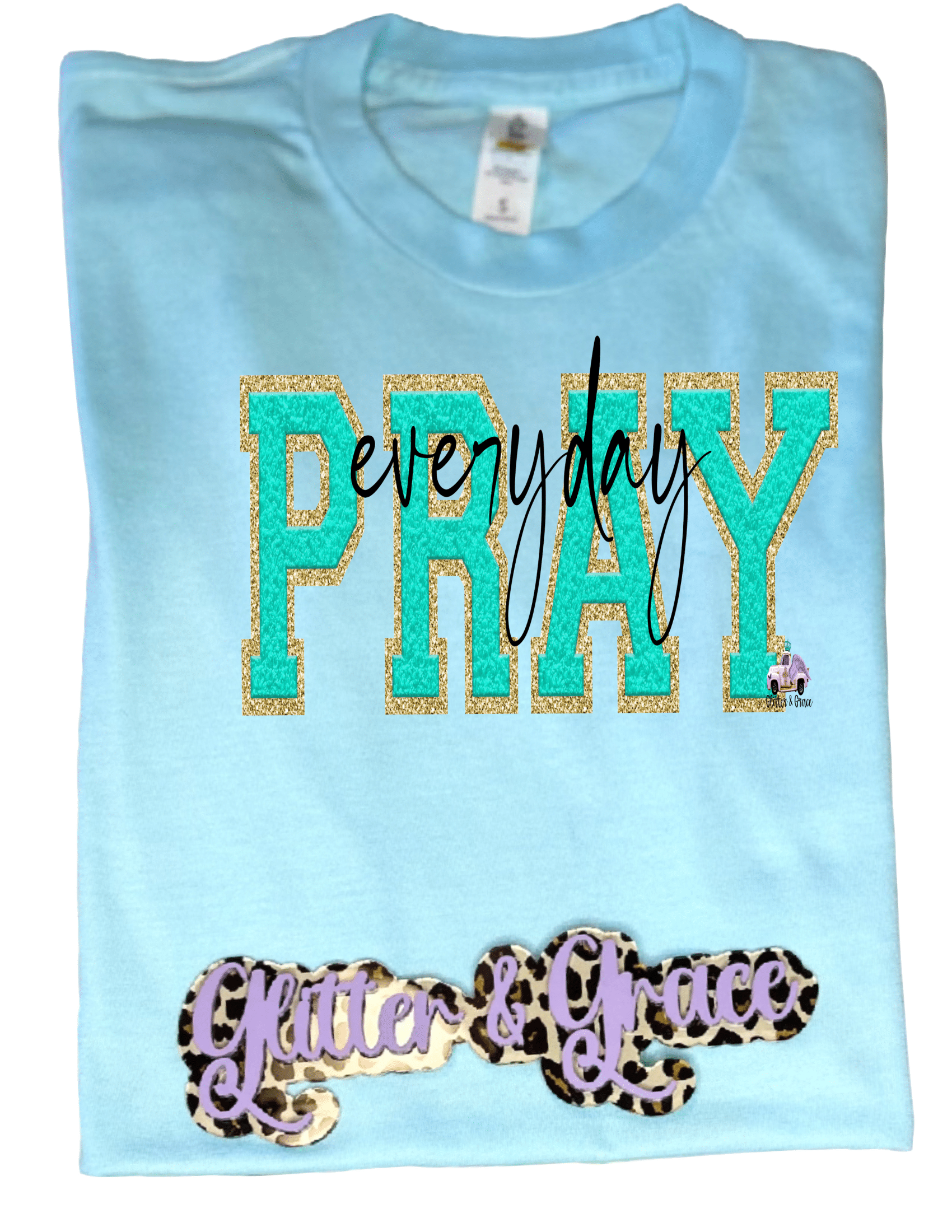 #15 PRAY every day (mint chenille)